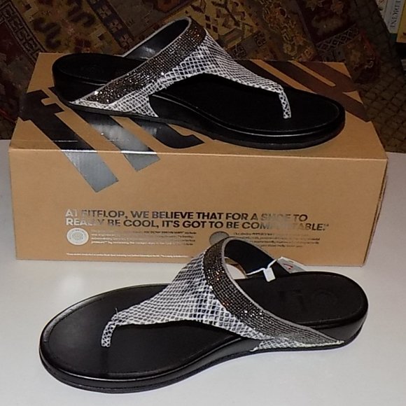 NIB FitFlop Banda Crystal Snake Mink Leather size 10 - Picture 3 of 15